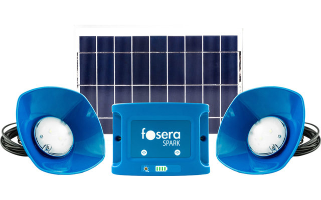 Fosera Spark 20 Kit d’installation solaire avec batterie et 2 lampes encastrées