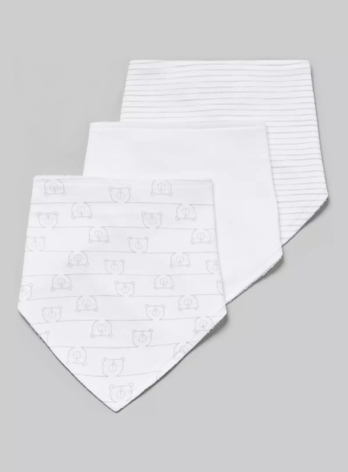 White Printed Hanky Bibs 3 Pack – One Size