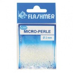 200 MICROPERLES PÊCHE BLANCHES 2MM FLASHMER