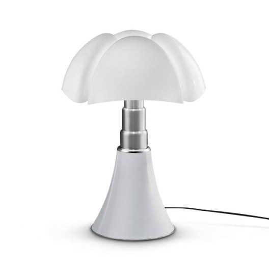 Lampe design Pipistrello blanc, ampoule LED integrée dimmable, H.50-62cm
