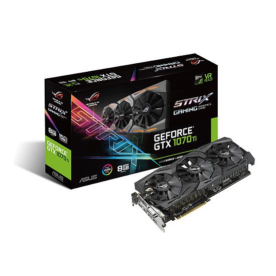 Asus GeForce GTX 1070 Ti STRIX – 8 Go GeForce GTX 1070 Ti, 1607 MHz, PCI-Express 16x, 8 Go, 8008 MHz