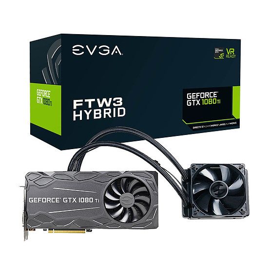 EVGA GeForce GTX 1080 Ti FTW3 Hybrid Gaming ICX – 11Go GeForce GTX 1080 Ti, 1569 MHz, PCI-Express 16x, 11 Go, 11 016 MHz