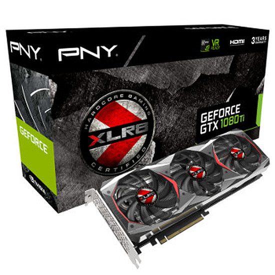 PNY GeForce GTX 1080 Ti XLR8 OC Gaming – 11 Go GeForce GTX 1080 Ti, 1531 MHz, PCI-Express 16x, 11 Go, 11 000 MHz