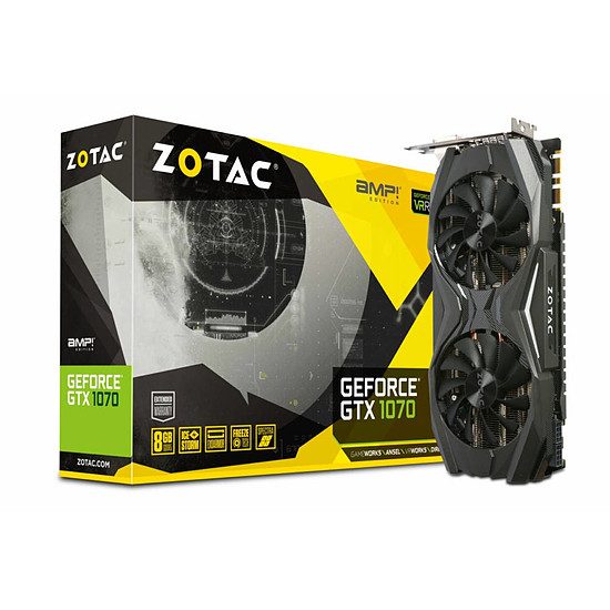 Zotac GeForce GTX 1070 AMP Edition – 8 Go GeForce GTX 1070, 1607 MHz, PCI-Express 16x, 8 Go, 8000 MHz