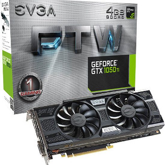 EVGA GeForce GTX 1050 Ti FTW Gaming – 4 Go GeForce GTX 1050 Ti, 1379 Mhz, PCI-Express 16x, 4 Go, 7008 MHz