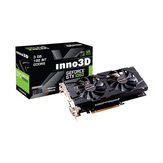 Inno3D GeForce GTX 1060 Twin X2 – 3 Go GeForce GTX 1060, 1506 MHz, PCI-Express 16x, 3 Go, 8000 MHz