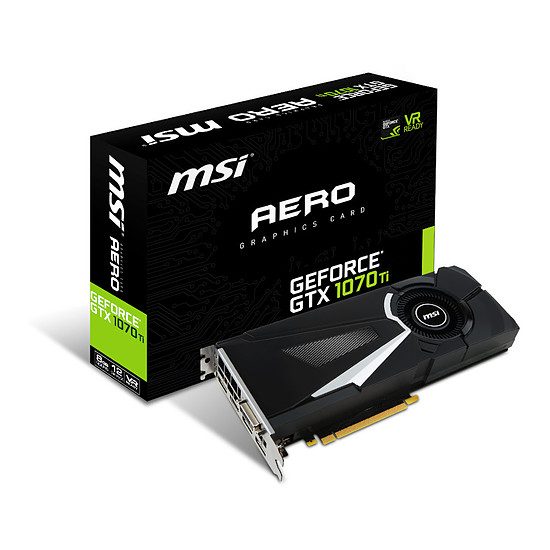 MSI GeForce GTX 1070 Ti Aero – 8 Go GeForce GTX 1070 Ti, 1607 MHz, PCI-Express 16x, 8 Go, 8008 MHz