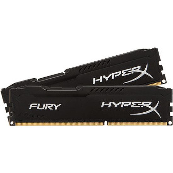 HyperX Fury Black DDR4 2 x 4 Go 2400 MHz CAS 15 RAM PC, DDR4, 8 Go, 2400 MHz – PC19200, 15-15-15, 1,20 Volts, HX424C15FBK2/8