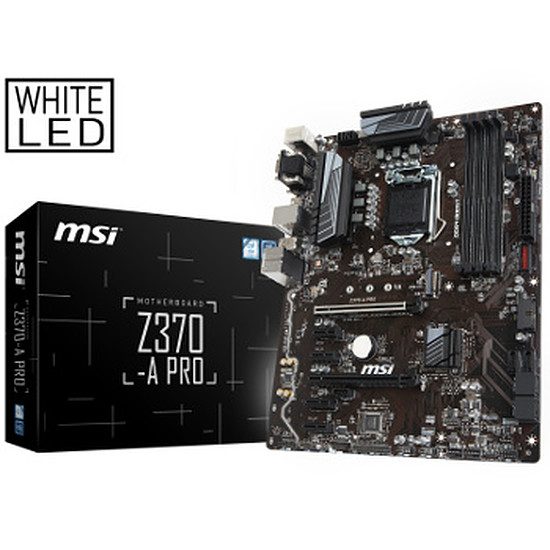 MSI Z370-A PRO Bureautique, Socket 1151, Intel Z370, 2 ports PCI-Express 16x, 4000 MHz (DDR4), SATA Revision 3.0 (6