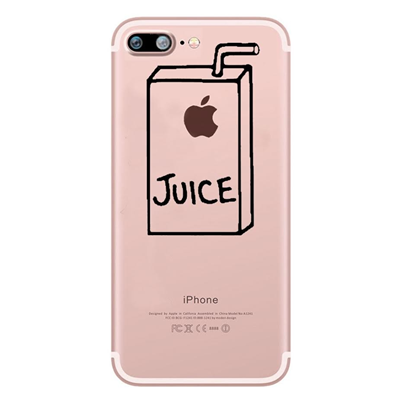 Coque Silicone IPHONE 8 PLUS (+) Juice Fun Jus de Pomme Boisson Transparente Protection Gel Souple (TRANSPARENT) OEM