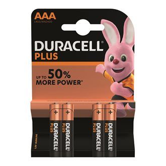 Pile Alcaline AAA LR3 Duracell Plus Power – Blister de 4