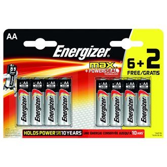 Blister de 6 piles + 2 offertes LR6 Energizer Max