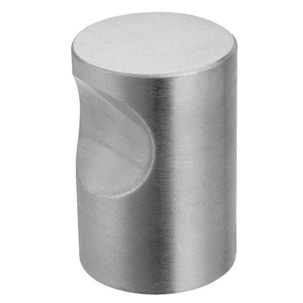 Garniture contemporaine : Bouton 1 encoche – Alu argent – ø 15 mm – hauteur 22 mm