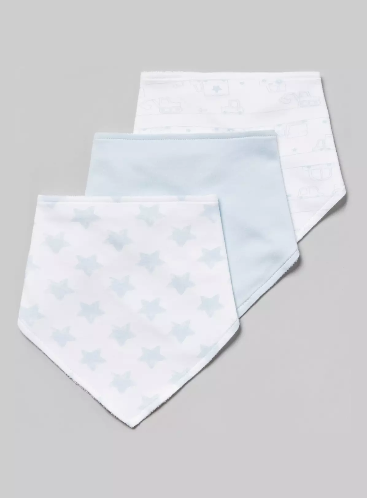 White & Blue Star Print Hanky Bibs 3 Pack – One Size