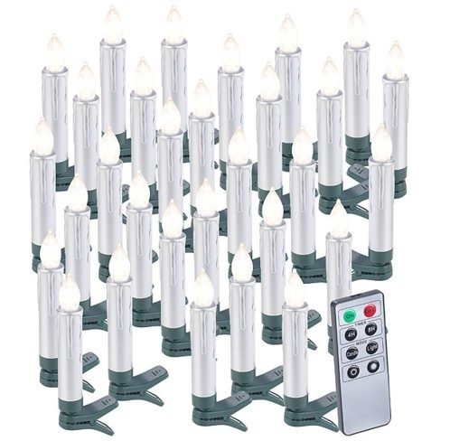30 bougies LED pour sapin de Noël avec télécommande – coloris Argent