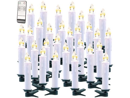 30 bougies LED sans fil avec télécommande XMS-35.r – Blanc