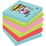 Notes adhésives Post-it Super Sticky 76 (H) x 76 (l) mm 74 g/m² Assortiment – 6 blocs / Paquet