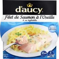 Plat cuisiné filet de saumon oseille/tagliatelles D’aucy