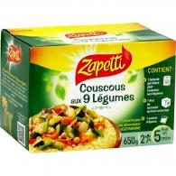 Plat cuisiné couscous 9 légumes Zapetti