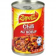 Plat cuisiné Chili con Carne bœuf Zapetti