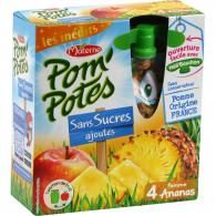 Compotes pomme ananas s/sucres ajoutés Pom’Potes
