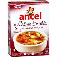 Préparation dessert crème brûlée caramel Ancel