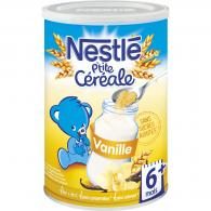 Céréales bébé 6+ mois, vanille s/sucres ajoutés Nestlé