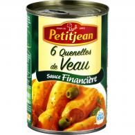 Plat cuisiné quenelles veau sauce Financière Petitjean