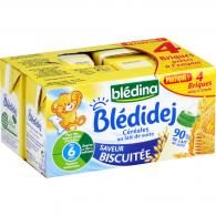 Lait et céréales bébé Blédidej dès 6 mois, biscuité Blédina