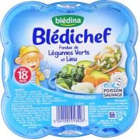 Plat bébé Blédichef dès 18 mois, légumes verts lieu Blédina