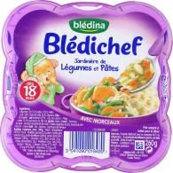 Plat bébé Blédichef dès 18 mois, légumes/pâtes Blédina