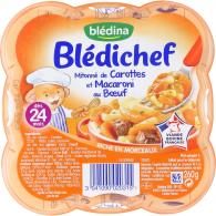 Plat bébé dès 24 mois, carottes macaroni bœuf Blédina