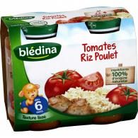 Petits pots bébé dès 6 mois, tomates riz poulet Blédina