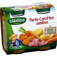 Petits pots bébé dès 6 mois, carottes jambon Blédina