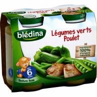 Petits pots bébé dès 6 mois, légumes verts poulet Blédina