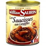 Plat cuisiné saucisses lentilles William Saurin