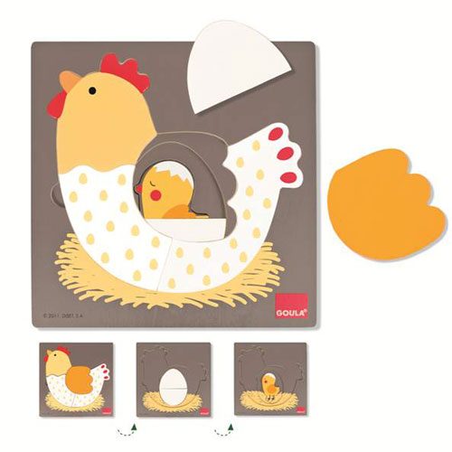 Puzzle 3 niveaux poule