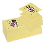 12 Blocs de notes repositionnables – Post-it – Z-Notes Super Sticky – Jaunes – 76 x 76 mm
