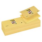 12 Blocs de notes repositionnables – Post-it – Z-Notes Super Sticky – Jaunes – 76 x 127 mm