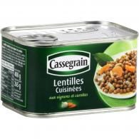 Légumes cuisinés lentilles oignons carottes Cassegrain