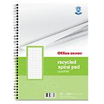 Cahier recyclé à spirales Office Depot A4 BP047 200 70 g/m² Papier Blanc