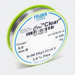 Felder Lötdraht Iso-Core “Clear” SAC305 Sn96.5Ag3Cu0.5 0.5mm 0.1kg