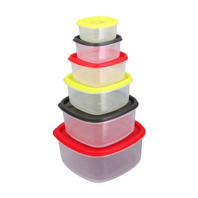 Boite Hermétique plastique empilable avec couvercle lot de 6