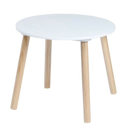 Table ronde naturel/blanc