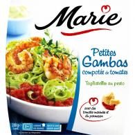 Plat cuisiné gambas tagliatelles/pesto Marie