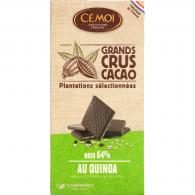Chocolat bio noir 64% au quinoa Cémoi