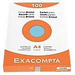Fiches bristol – Exacompta – quadrillées non-perforées l.210 x h.297 mm couleurs assorties