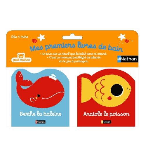 Mes premiers livres de bain Berthe la baleine et Anatole le poisson
