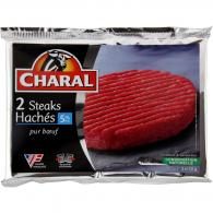 Viande bovine : 2x steaks hachés 5% MG Charal