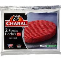 Viande bovine : 2x steaks hachés 15% MG Charal